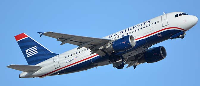 US Airways Airbus A319-112 N769US, Phoenix Sky Harbor, January 19, 2016